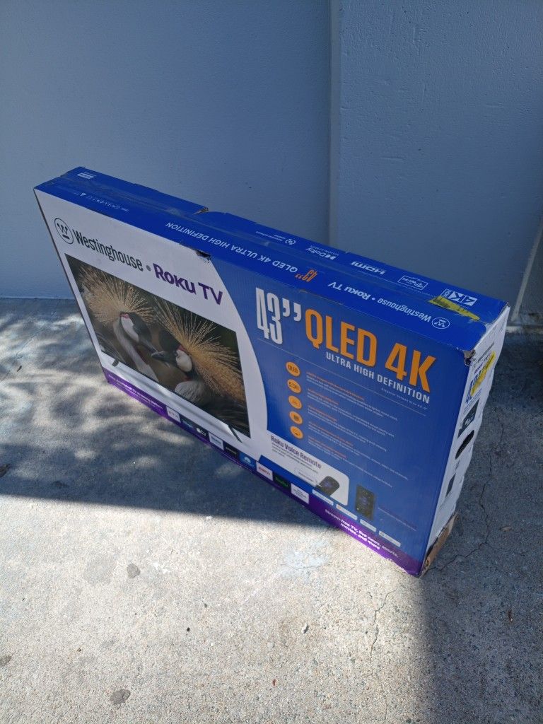 -FIRM PRICE NON-NEGOTIABLE- 43 IN. WESTINGHOUSE QLED ROKU SMART TV W/REMOTE
