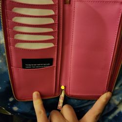 NWT marc jacobs hollographic techno pink wallet