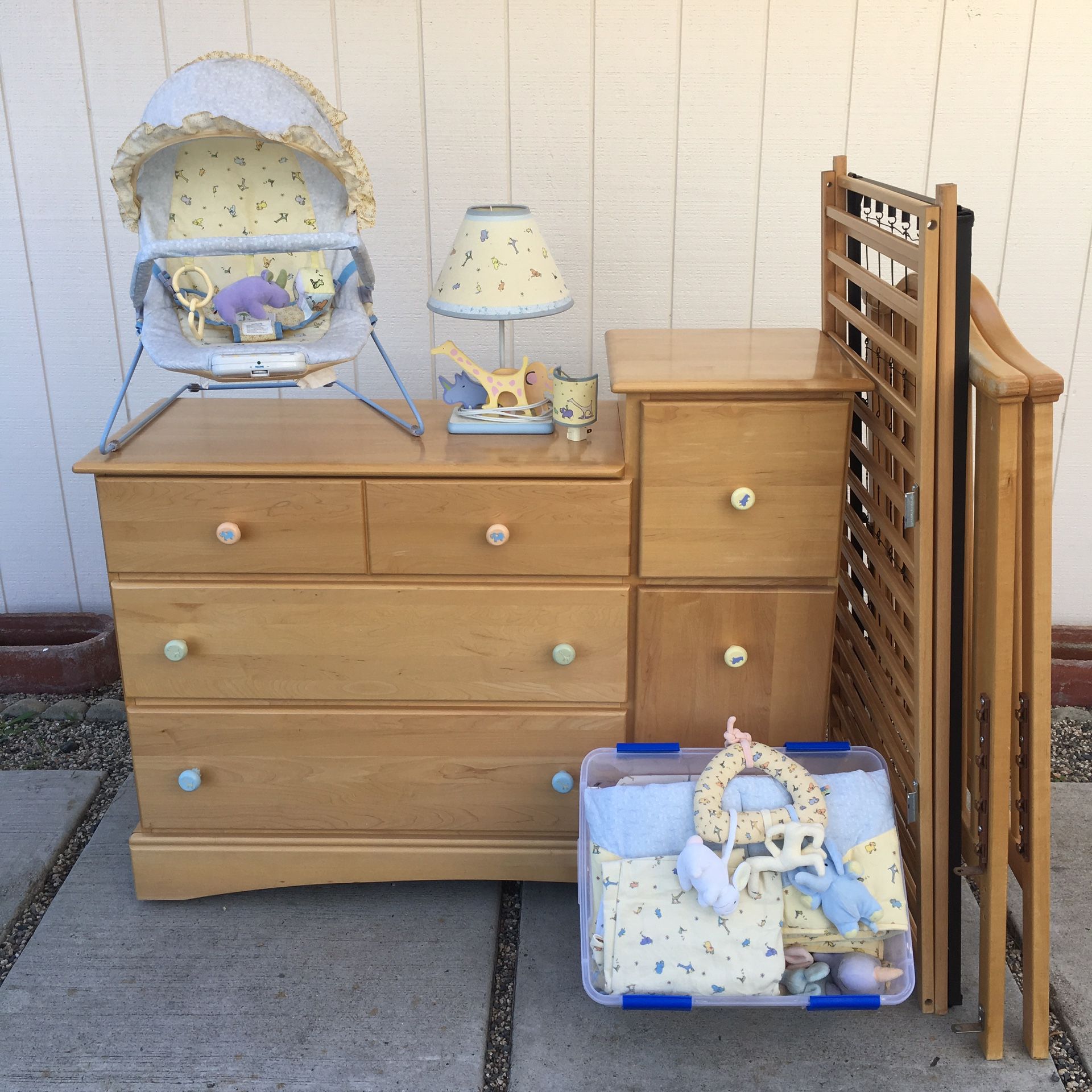 Beautiful Maple Nursery Set IMAGINE by John Lennon BABY DRESSER CHANGING DRESSER John Lennon’s IMAGINE BEDDING Set by CARTER’S with CRIB