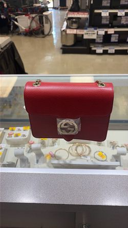 Gucci Interlocking G Red Leather Shoulder Bag