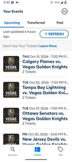 VGK VEGAS GOLDEN KNIGHTS TICKETS