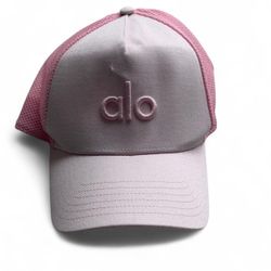 Alo Snapback District Trucker Hat in Pink