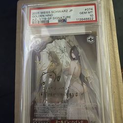 PSA 10 2025 WEISS SCHWARZ JP AZUR LANE GOLDEN HIND SIGNATURE