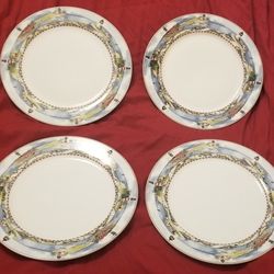 China Set of 4 Coastal Lighthouse American Atelier SIGNALS Dinner Plates