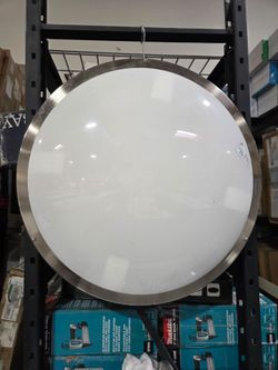 Glamour 24 in. 250-Watt Equivalent 1-Light Brushed Nickel Transitional Selectable LED Flush Mount