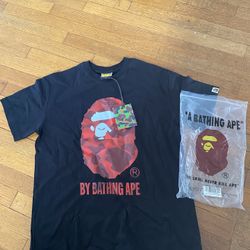Black and red bape tee
