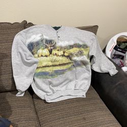 Size,XL, Buck, And Deers All Over Print Vintage Sweater.
