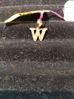 Small 10k gold W pendant