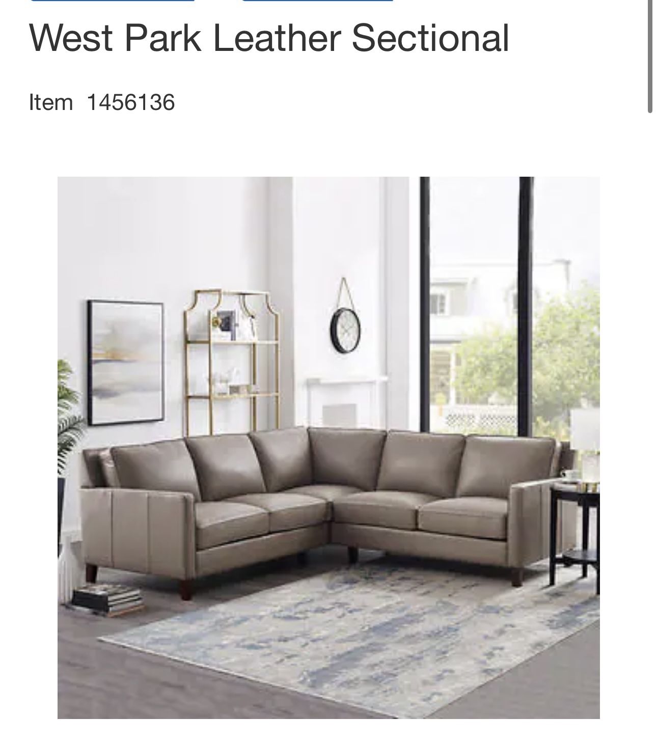 West Park Leather Sectional
