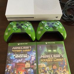 Xbox One S Minecraft Bundle With Minecraft Controllers And Games!