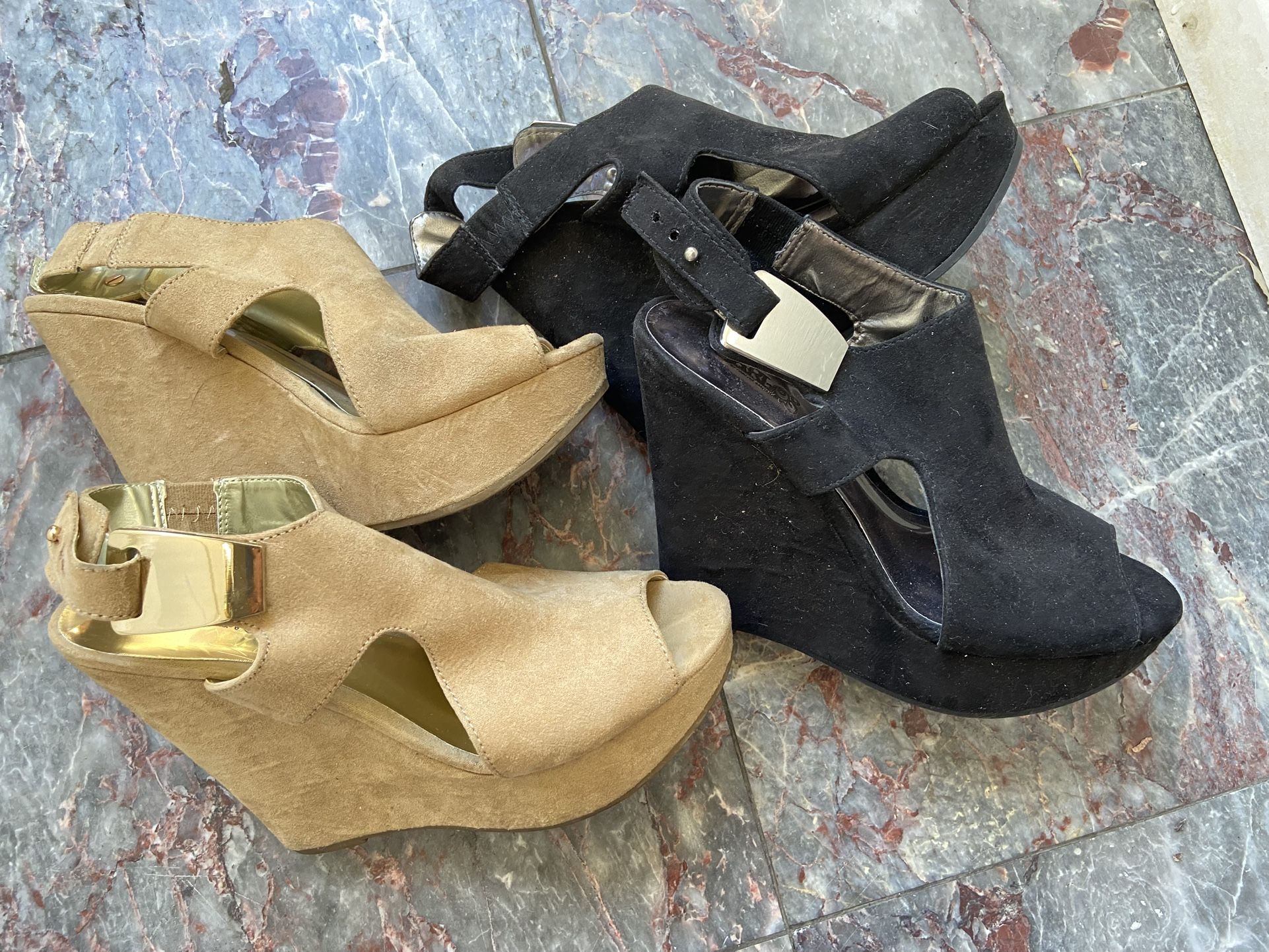 Carlos Suede Wedges