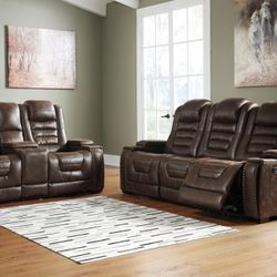 Game Zone Bark Power Recliner Living Room Set

