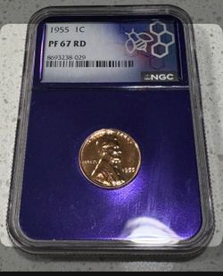 1955 1C PF67 RD Trader Bea purple core