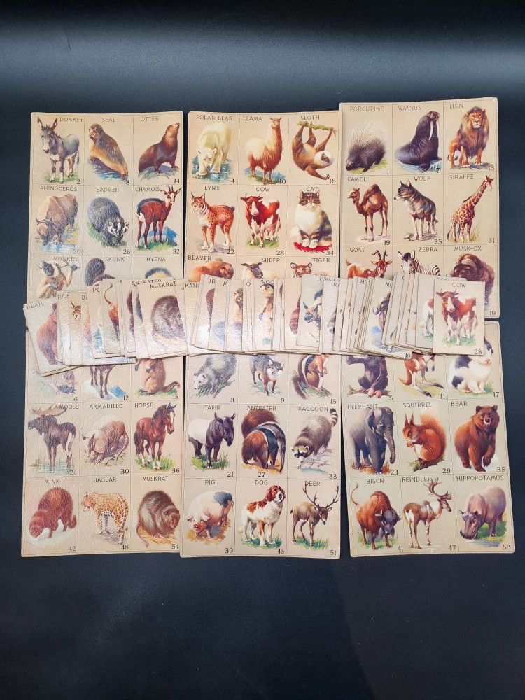 Vintage Animal Lotto Bingo Match Game Complete