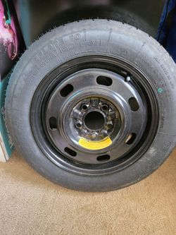 Temporary Spare Tire Mounted on 15 inch, 5 lug rim