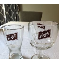 Vtg Schlitz Beer Glasses - Set Of 2