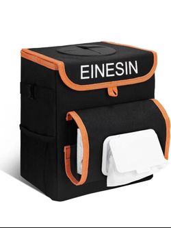 Car Trash Can with Tissue Holder - Leak-Proof Car Organizer and Storage Bag