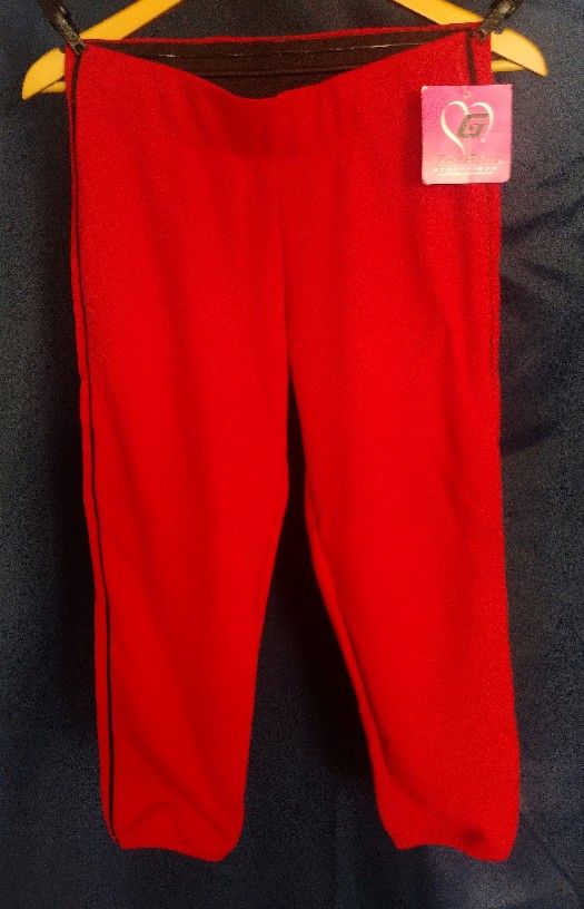 TheGluv Softball Pants Women’s Medium Red Black Trim Beltless NWT USA