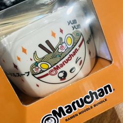 Maruchan Ramen Bowl Set includes BOWL , SPOON,CHOPSTICKS & CHOPSTICK HOLDER