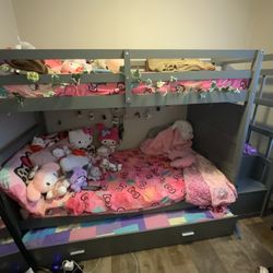 Gray Bunk Beds Twin