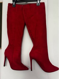 Fashion Nova Red Over-the-Knee Stiletto Boots – Size 8 🔥