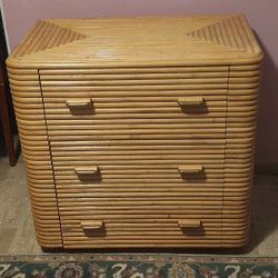 Gorgeous 1970s Mid-Century Rattan Dresser 