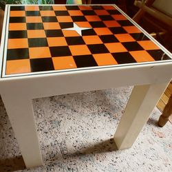 Retro Checked Table 1970s Vibe