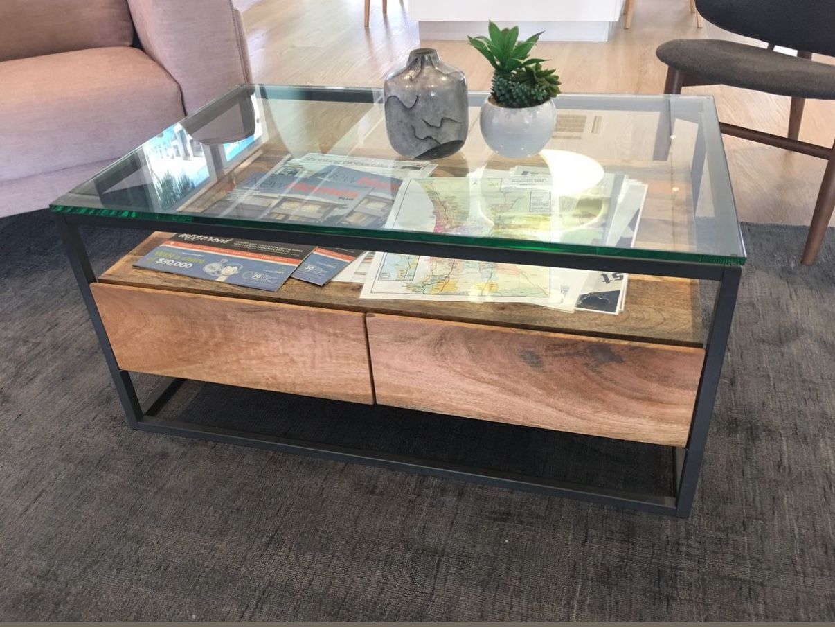 West Elm Glass Coffee Table 
