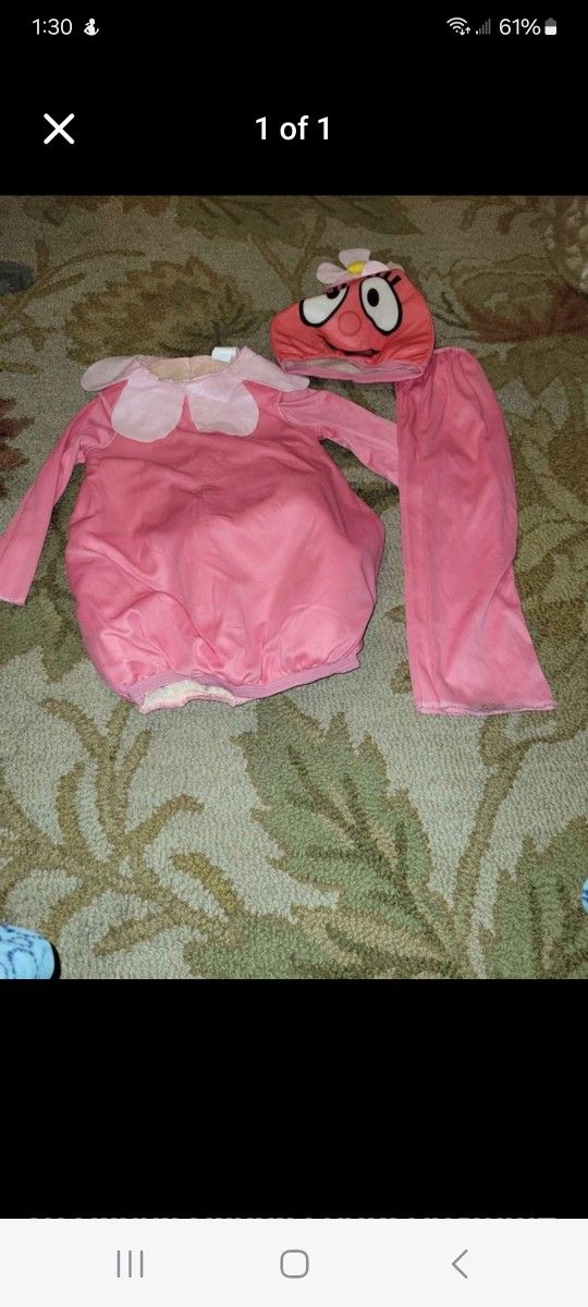Yo Gabba Gabba Foofa Costume 3T New!