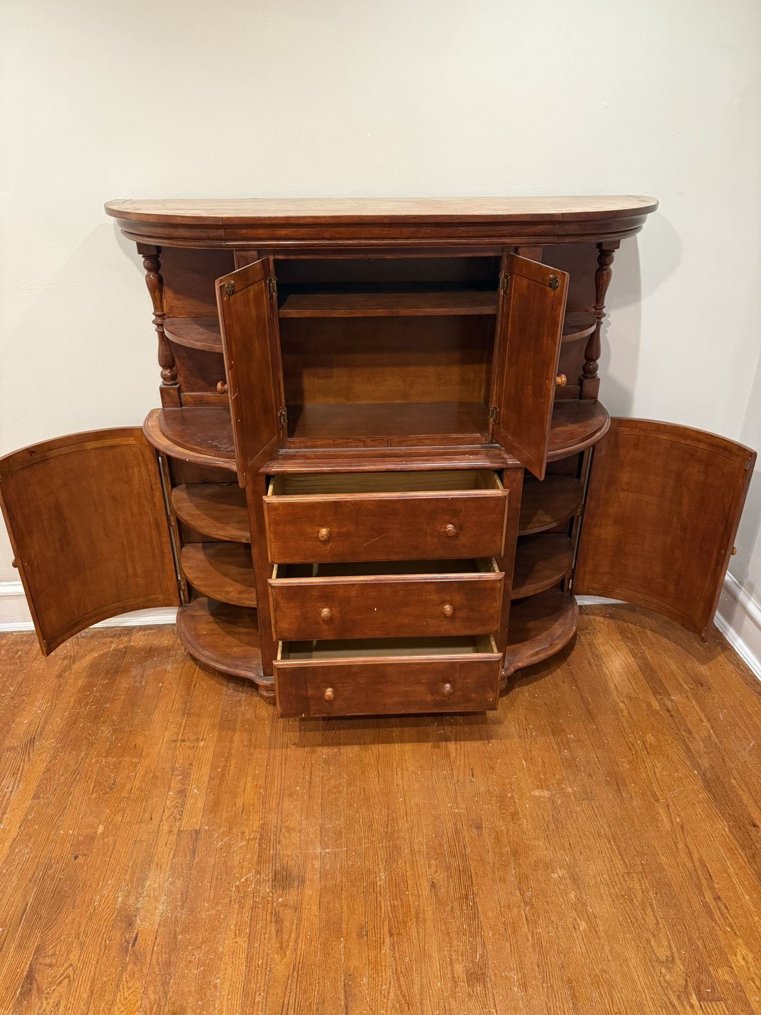 Acacia 2-Piece Bar Cabinet (Solid Wood)