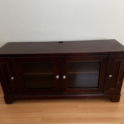 Wood TV Stand With Matching Computer Desk