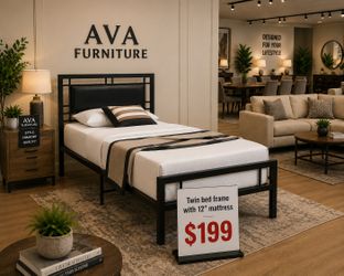 Twin Bed With Mattress 12”