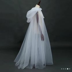 Tule White Cape Fairy Witch whimsical 