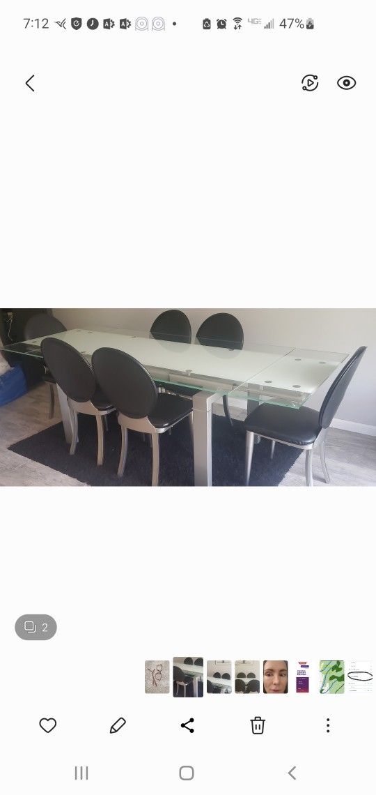 Extendable Glass Dining Table & Chairs
