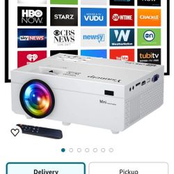 Mini Projector, 1080P Full HD Supported 180” Screen Video Projector, 11000Lux Home Theater Movie Projector Compatible with TV Stick HDMI VGA USB AV PC