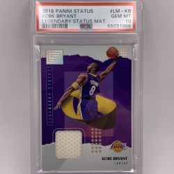 Kobe Bryant Legendary Status Materials Game-Worn Jersey Patch PSA 10