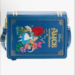 Loungefly Disney Alice in Wonderland Classic Book Convertible Crossbody Bag cash only