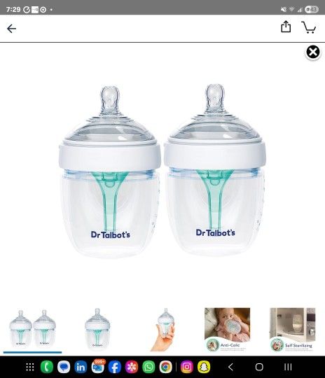 Dr. Talbot's Silicone 5oz Anti-Colic Bottle, 2PK