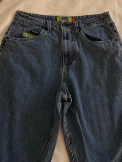 Empyre blue jeans with embroidered logo on back pockets