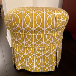 Mustard Yellow and White Sitting Chair / Leg Rest