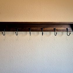Handmade 6 Hanger Coat Rack