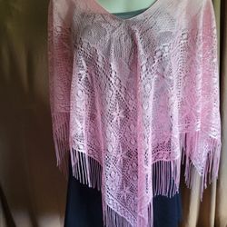 Pink Shawl/poncho Blouse