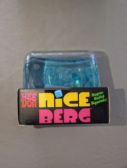 NeeDoh Nice Berg Super Solid Squish Tactile Squeeze Toy, Blue/Clear
