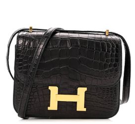 Hermes Constance Bag Matte Alligator 18 Black