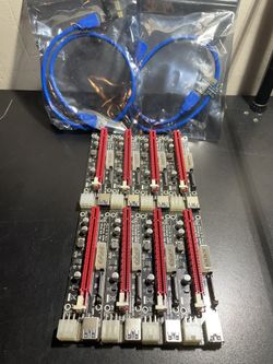 8PACK PCI-E 1x to 16x Powered USB3.0 GPU Riser Extender Adapter Card