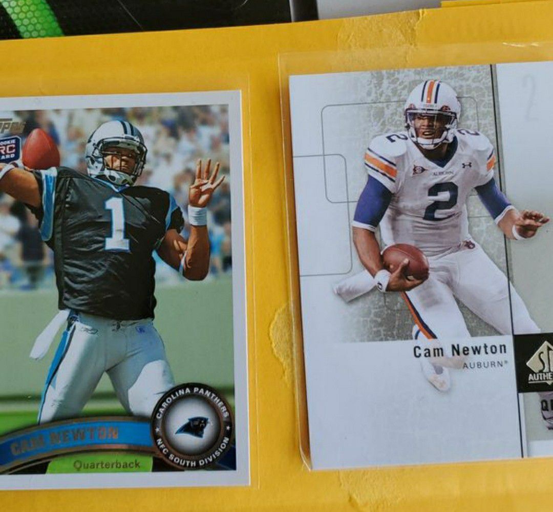 Lot of two NEW ENGLAND PATRIOTS CAM NEWTON rookies Both for $25