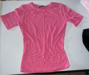 Zara Pink Ribbed T-Shirt for girls