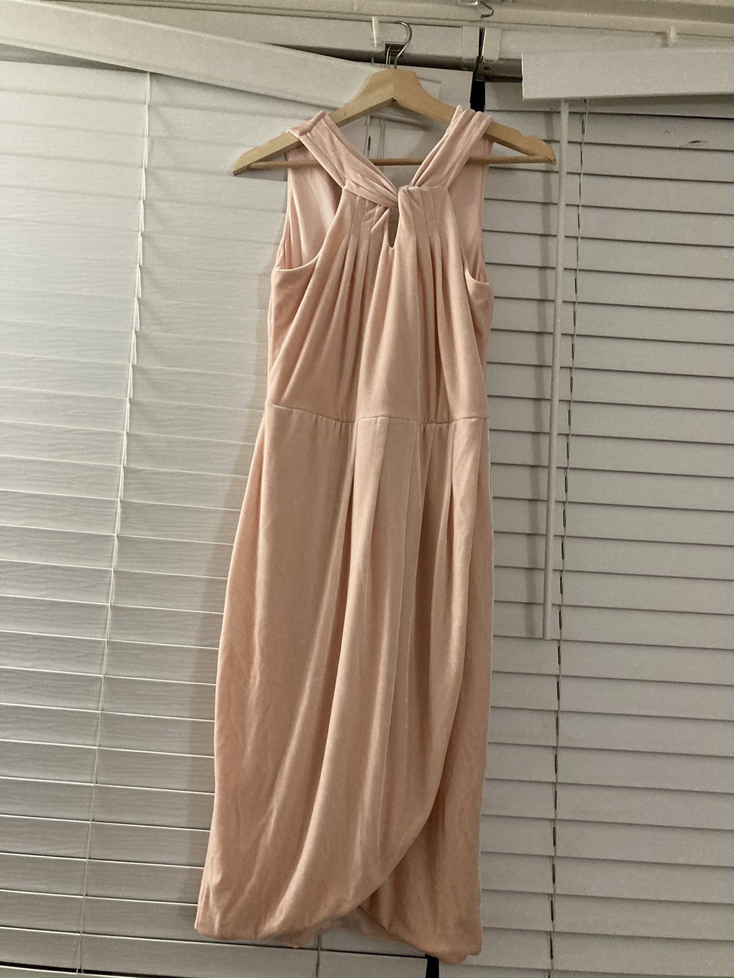 Velvet light pink party wear dress Like New