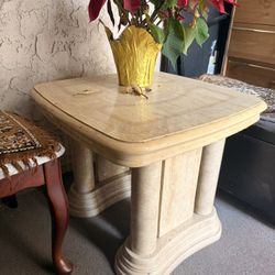 Stone Pedestal side table