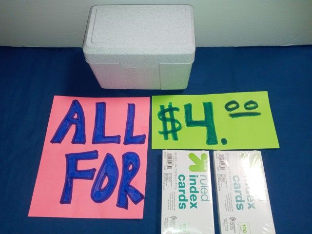 New 3pc Index Cards And Holder